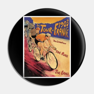 Le Tour Vintage Competing Tour De France Bicycle Racing Print Pin