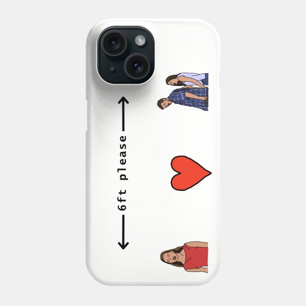 Distracted Boyfriend Meme Social Distancing 6 Feet Phone Case by ellenhenryart