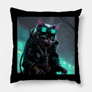 Cyberpunk Cat Pillow