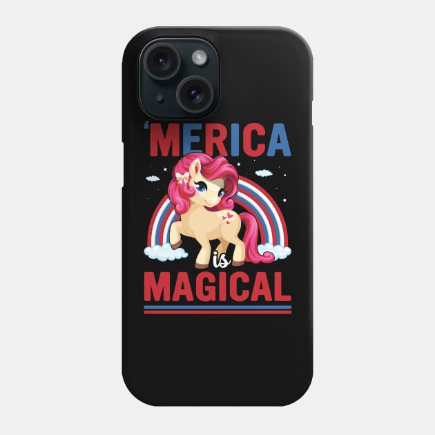 4th of July Unicorn Lovers Phone Case by unicorn shirt