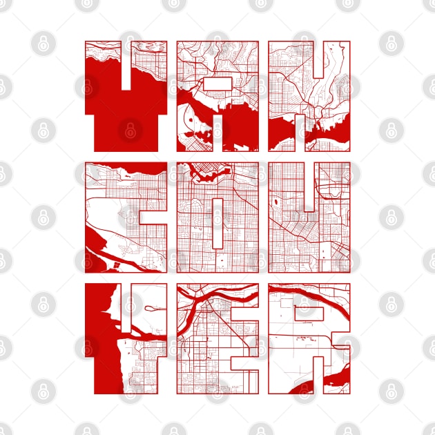 Vancouver, Canada City Map Typography - Oriental by deMAP Studio