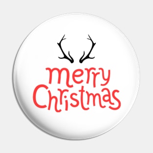 Merry Christmas deer antlers Pin