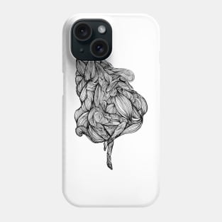 Abstract fluid lines drawing of a sleeping woman Phone Case