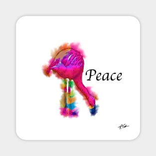 Peace - Neck To The Ground Abstract Flamingo Magnet