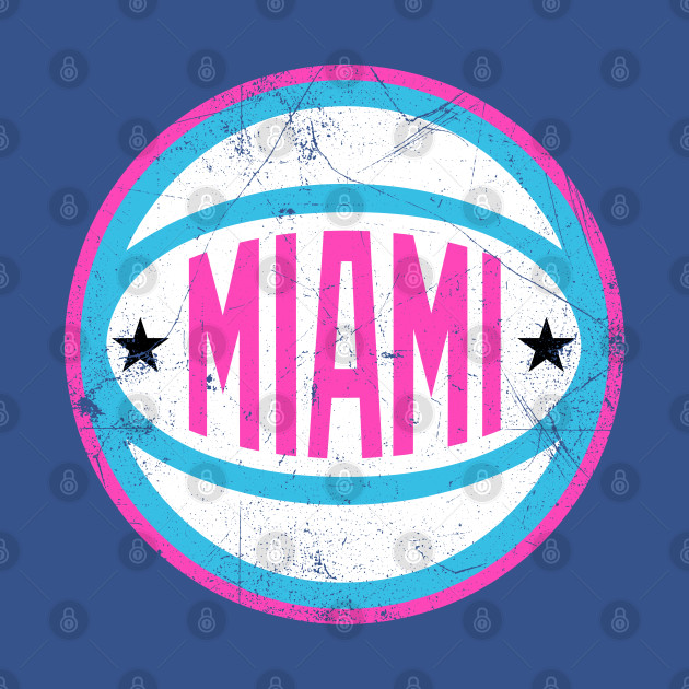 Miami Retro Ball Vice White Miami Heat TShirt
