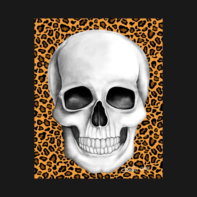 Skull (On Leopard Print Background) by GDGCreations