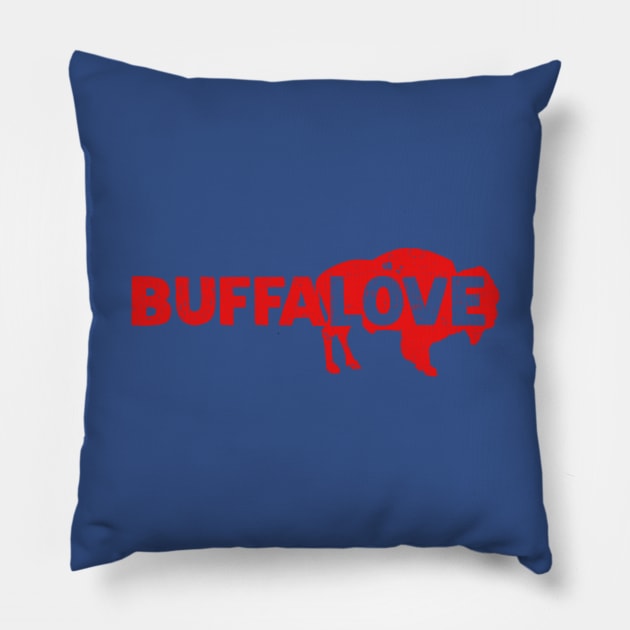 Buffalove Vintage Style Distressed Buffalo NY Pillow by APSketches