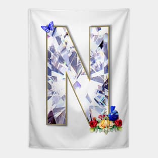 Name Initial Letter N and Blue Fairy Wren Tapestry