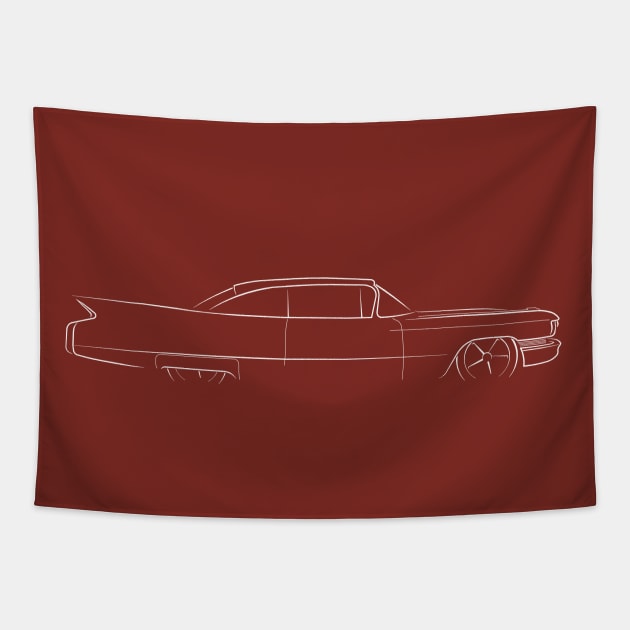 1960 Cadillac - profile stencil, white Tapestry by mal_photography