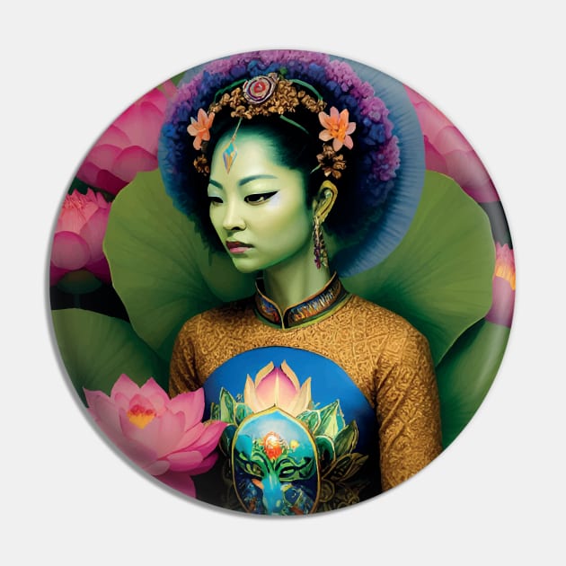 Green Tara Goddess Pin by mariasshop