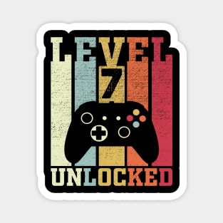 Level 7 Unlocked Funny Video Gamer 7th Birthday Gift Magnet