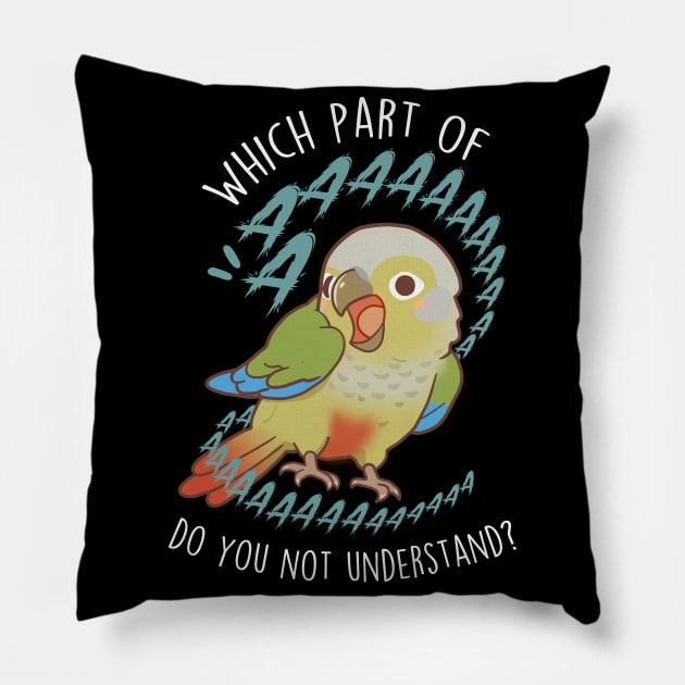 Cinnamon Green-cheeked Conure Parrot Aaaa Pillow by Psitta