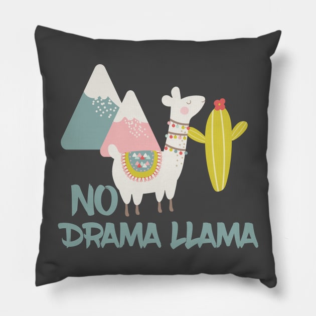 No Drama Llama South American Design Pillow by 4Craig