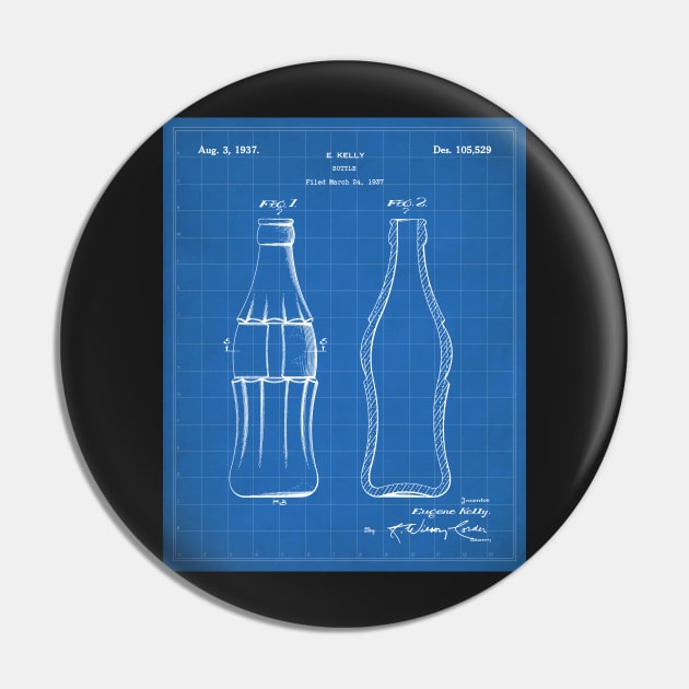 Soda Bottle Patent - Cook Chef Kitchen Decor Art - Blueprint Pin by patentpress