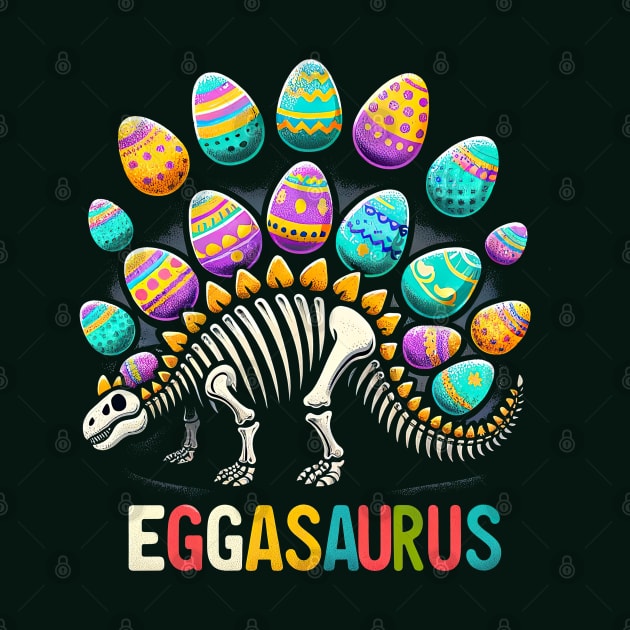 Kids Eggasaurus Easter Dinosaur Boys Kids Toddler T-Shirt by Mapd