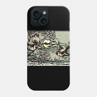 Birds in the Snow Painting Phone Case