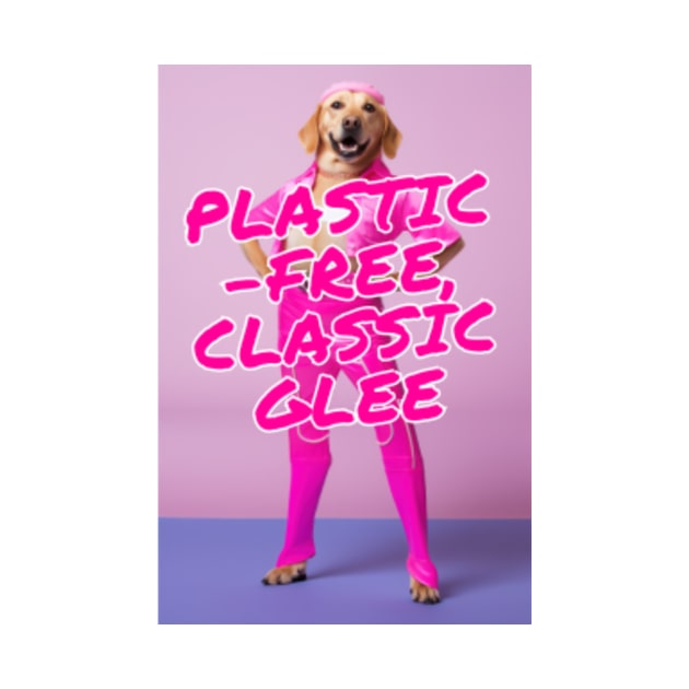 Golden Retriever Girl in pink "Plasticfree, Classic Glee" Golden