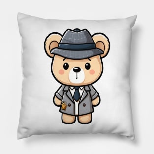 Cute Detective Bear Kawaii Pillow