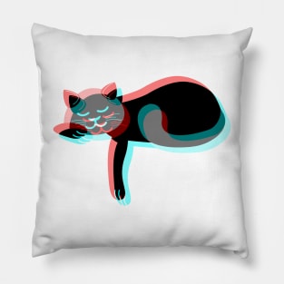 Aesthetic Cute Cat | Retro Vintage 3d Glasses Pillow