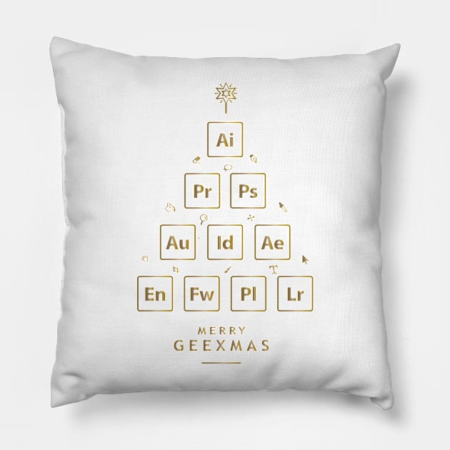 Merry christmas - Merry geexmas - Designers - Gold Edition Pillow by LucioDarkTees