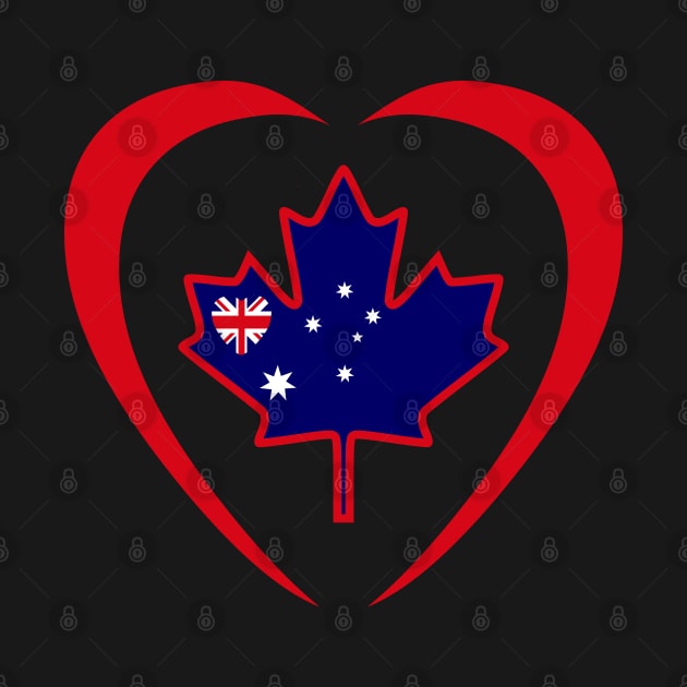 Australian Canadian Multinational Patriot Flag Series (Heart) by Village Values