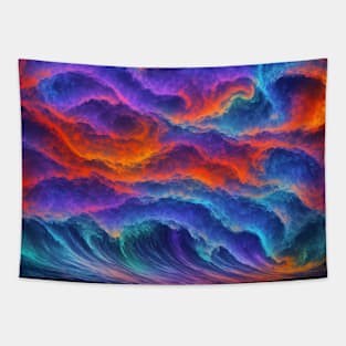 Colorful waves Tapestry