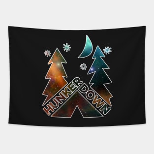 Hunker Down Camping Space & Stars Tapestry