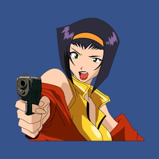 Cowboy bebop Faye 1, Bebop Crew, cowboy bebop, aesthetic, bebop, bounty hunters, cowboy, cyberpunk, ein, faye valentine, futuristic, japanese, jet black, spike spiegel, corgi, faye valentine, lets jam T-Shirt