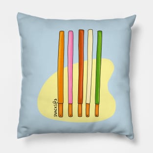 Colorful chocolate-coated biscuit sticks Pillow