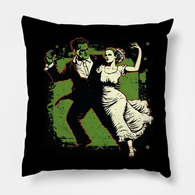 frankenstein dance Pillow by horrorshirt