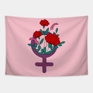 Feminine Symbol Girl Flower Tapestry