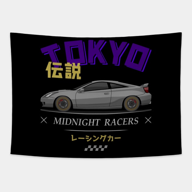 Tuner Silver Celica MK7 JDM Tapestry by GoldenTuners