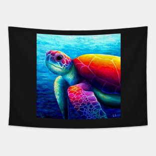 Underwater sea turtle artwork Tapestry