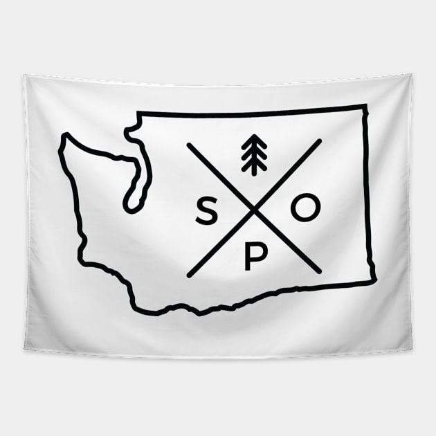 Spo, WA Sticker Tapestry by SkySlate