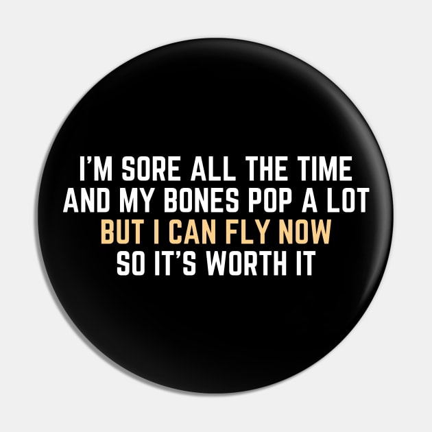 Aerialist - I'm Sore All The Time And My Bones Pop A Lot But I Can Fly Now Worth It Pin by DnlDesigns