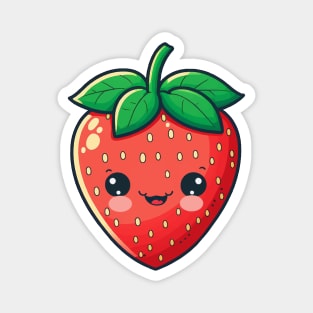 Cute Kawaii Strawberry Fruit Grower Farm Magnet