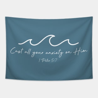 Cast All Your Anxiety Waves - 1 Peter 5:7 Tapestry