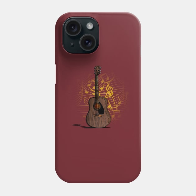 Wooden Guitar Phone Case by Zodiart