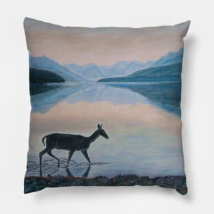 A deer in Montana Glacier Park, USA Pillow