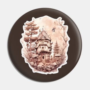 Mushroom House Pin