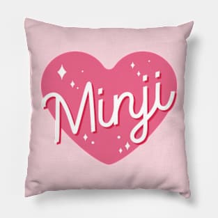 Newjeans new jeans Minji name typography pink heart Tokki Bunnies |Morcaworks Pillow