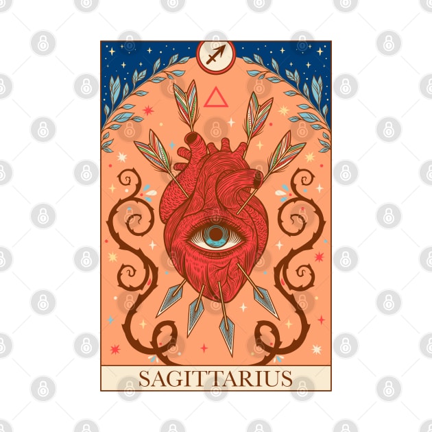 Zodiac sign tarot card Sagittarius by OccultOmaStore