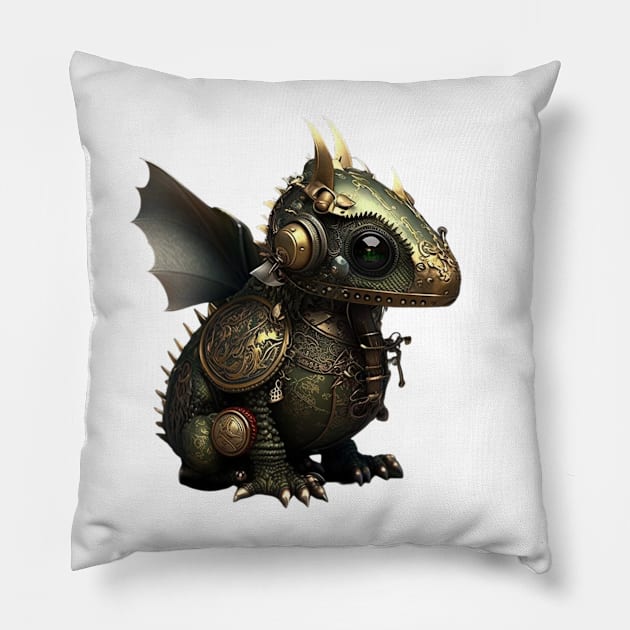 Cute mecha dragon Pillow by Path