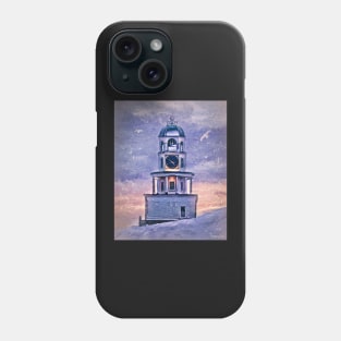 Snowy Winter's Day For Town Clock Phone Case