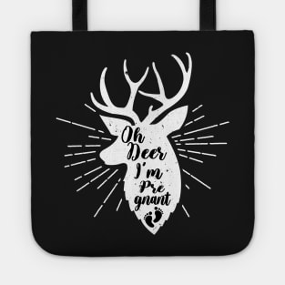 Oh Deer I'm Pregnant Gift, Christmas Pregnancy Announcement, Funny Pregnancy Announcement Tote