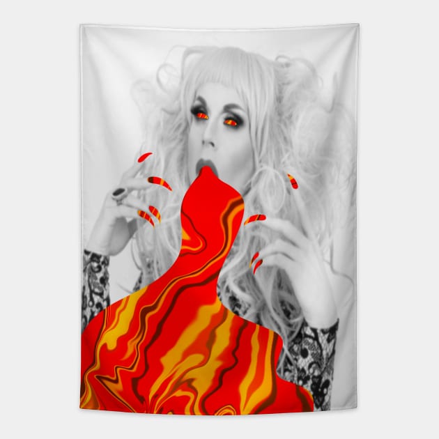 Katya zamolodchikova Trippy Slime Design Tapestry by KalanisArt