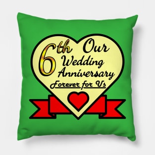 6th wedding anniversary Pillow