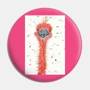 Funny Pink Emu Pin