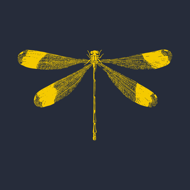 Minimalist Dragonfly Block Print Pattern by ApricotBirch