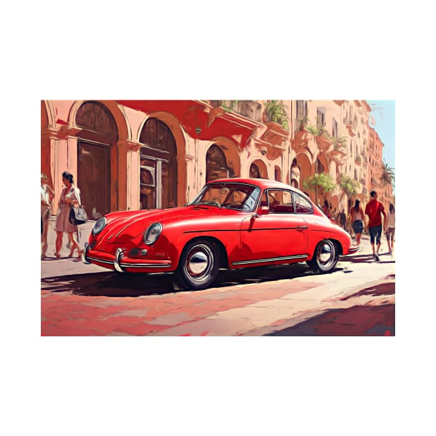 Porsche 356 in Red by DeVerviers